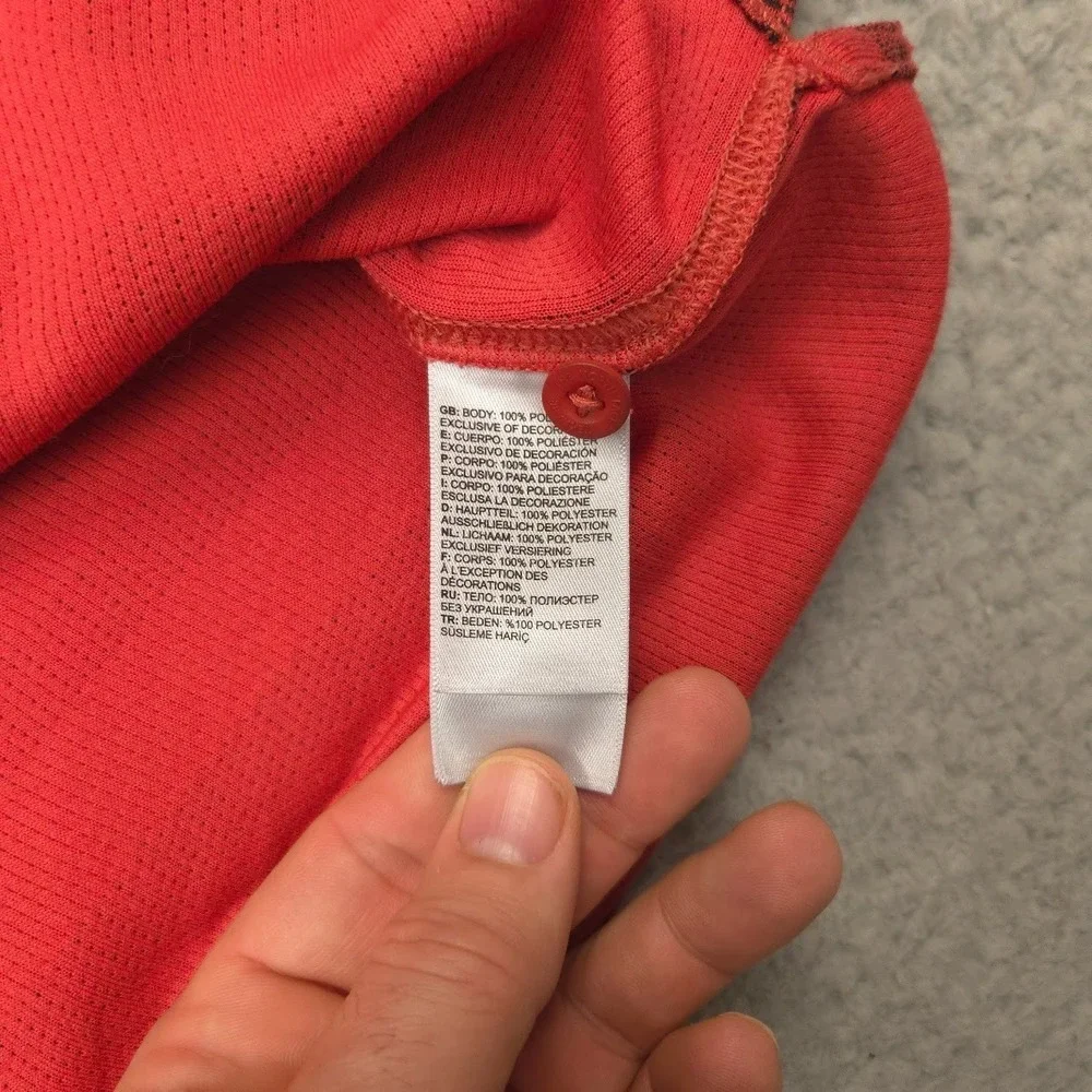 The North Face Polo Shirt Mens XL Red Striped Short Sleeve FlashDry Golf